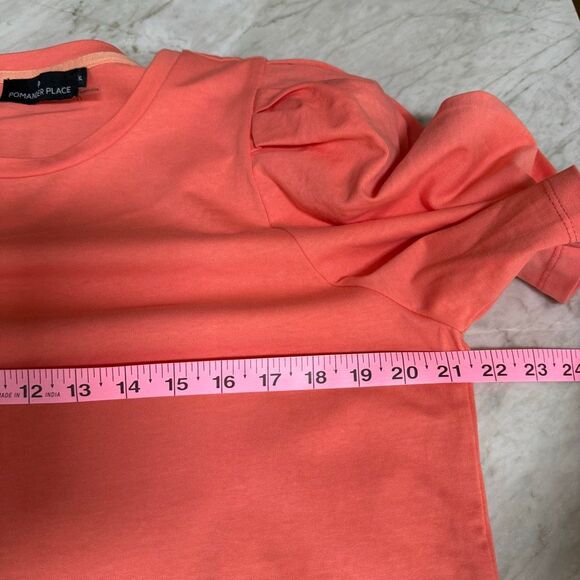 Tuckernuck Pomander Place peach orange Stella dress puff sleeves cotton size XL - Picture 6 of 7